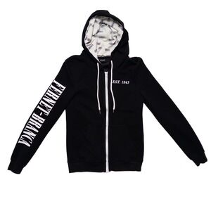 Fernet-Branca Hoodie Mens Small Black Full Zip Graphic Logo Sweatshirt